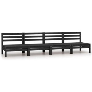 Garden Middle Sofas 4 pcs Black Solid Pinewood Vidaxl Garden Middle Sofas 4 pcs Black Solid Pinewood Vidaxl