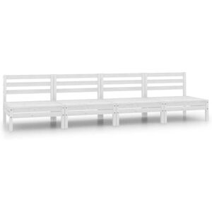 vidaXL Pinewood Garden Middle Sofas Set - 4 pcs White - Garden Sofa vidaXL Pinewood Garden Middle Sofas Set - 4 pcs White - Garden Sofa