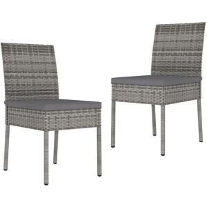 Garden Dining Chairs 2 pcs Poly Rattan Grey Vidaxl Garden Dining Chairs 2 pcs Poly Rattan Grey Vidaxl
