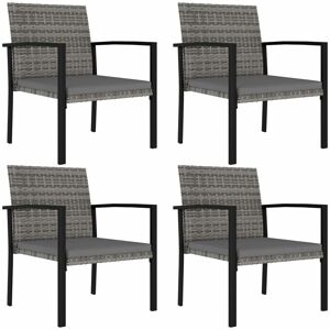 Garden Dining Chairs 4 pcs Poly Rattan Grey Vidaxl Garden Dining Chairs 4 pcs Poly Rattan Grey Vidaxl
