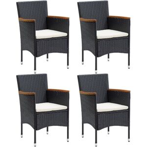 Garden Dining Chairs 4 pcs Poly Rattan Black Vidaxl Garden Dining Chairs 4 pcs Poly Rattan Black Vidaxl