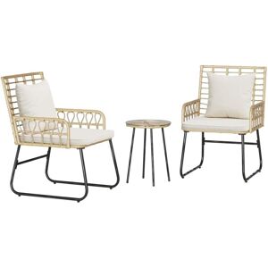 Garden Dining Set 3 pcs Brown, Black, Cream Poly rattan, steel Vidaxl Garden Dining Set 3 pcs Brown, Black, Cream Poly rattan, steel Vidaxl