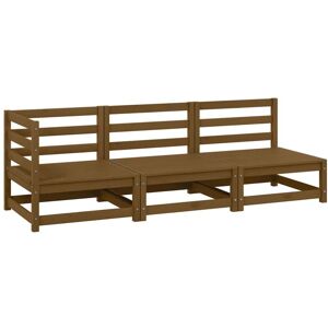 Vidaxl - 3 Piece Garden Lounge Set Honey Brown Solid Pinewood Vidaxl - 3 Piece Garden Lounge Set Honey Brown Solid Pinewood