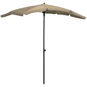 vidaXL Garden Parasol with Pole 200x130 cm Taupe - Garden Parasol vidaXL Garden Parasol with Pole 200x130 cm Taupe - Garden Parasol