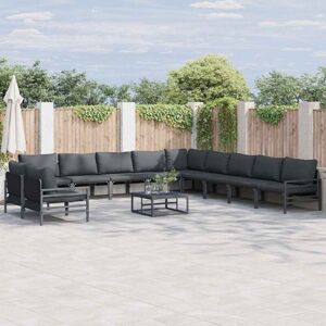 Garden Sofa Set 11 pcs Anthracite Steel Vidaxl Garden Sofa Set 11 pcs Anthracite Steel Vidaxl