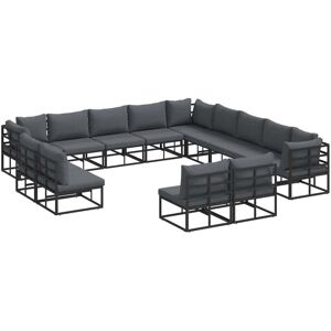 Garden Sofa Set with Cushion 13 pcs Black Aluminium Vidaxl Garden Sofa Set with Cushion 13 pcs Black Aluminium Vidaxl