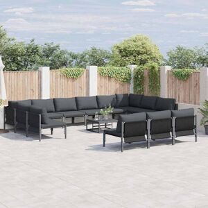 Garden Sofa Set Anthracite Steel vidaXL Garden Sofa Set Anthracite Steel vidaXL