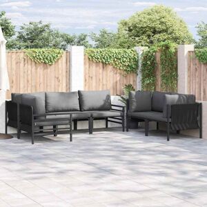 Garden Sofa Set 6 pcs Anthracite Steel Vidaxl Garden Sofa Set 6 pcs Anthracite Steel Vidaxl