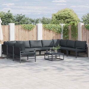 Garden Sofa Set 9 pcs Anthracite Steel Vidaxl Garden Sofa Set 9 pcs Anthracite Steel Vidaxl