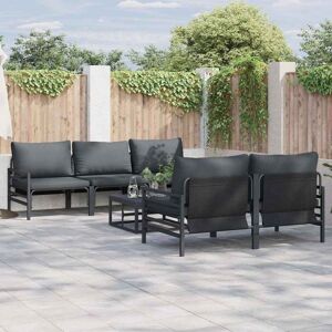 Vidaxl - Garden Sofa Set with Cushion 6 pcs Anthracite Steel & Fabric Vidaxl - Garden Sofa Set with Cushion 6 pcs Anthracite Steel & Fabric