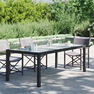 Garden Table Black 190x90x75 cm Tempered Glass and Poly Rattan Vidaxl Garden Table Black 190x90x75 cm Tempered Glass and Poly Rattan Vidaxl