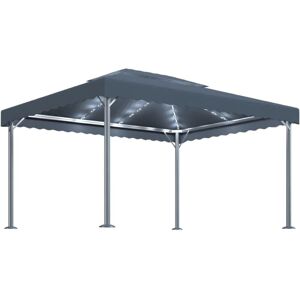 Vidaxl - Gazebo with led String Lights 400x300 cm Anthracite Aluminium Vidaxl - Gazebo with led String Lights 400x300 cm Anthracite Aluminium