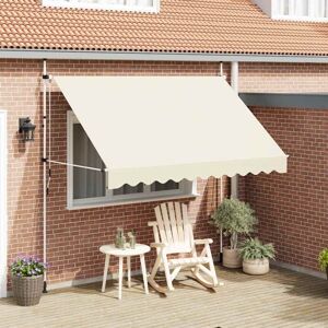 vidaXL Manual Retractable Awning 300cm Cream - Awning vidaXL Manual Retractable Awning 300cm Cream - Awning