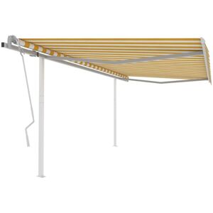 VIDAXL Maison Chic - Retractable Sun Shade 4.5x3.5m Yellow White VIDAXL Maison Chic - Retractable Sun Shade 4.5x3.5m Yellow White