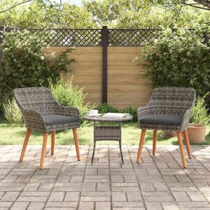 Vidaxl - Garden Chair 2 pcs Grey 55 x 62.5 x 82cm Poly Rattan Vidaxl - Garden Chair 2 pcs Grey 55 x 62.5 x 82cm Poly Rattan