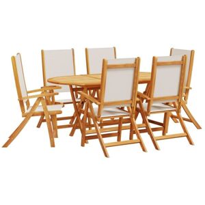 Vidaxl - 7 Piece Garden Dining Set Solid Wood Acacia and Textilene Vidaxl - 7 Piece Garden Dining Set Solid Wood Acacia and Textilene