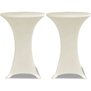 VidaXL 80cm Cream Stretch Table Cover - 2 pcs VidaXL 80cm Cream Stretch Table Cover - 2 pcs