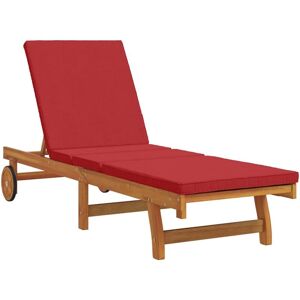 Sun Lounger Reclining Brown 63 x 199 x 85cm Solid Acacia wood vidaXL Sun Lounger Reclining Brown 63 x 199 x 85cm Solid Acacia wood vidaXL
