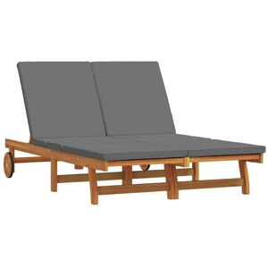 Vidaxl - Sun Lounger Reclining Brown 125 x 200 x 84cm Solid Acacia wood Vidaxl - Sun Lounger Reclining Brown 125 x 200 x 84cm Solid Acacia wood