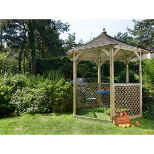 Vivaldi Large Gazebo with Trellis Infills - Pressure Treated Timber - L314 x W314 x H315 cm Vivaldi Large Gazebo with Trellis Infills - Pressure Treated Timber - L314 x W314 x H315 cm