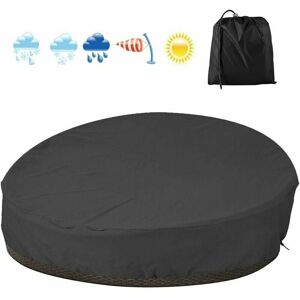 HOOPZI Waterproof round sofa bed protective cover, round sofa bed cover in 210D Oxford, garden furniture protective cover with rope, anti-UV/rain/wind HOOPZI Waterproof round sofa bed protective cover, round sofa bed cover in 210D Oxford, garden furniture protective cover with rope, anti-UV/rain/wind