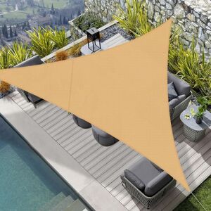 TINOR Waterproof Shade Sail Triangular 3x3x3m PES Shade Cloth Awning UV Protection for Outdoor Garden Patio Balcony Sand Color TINOR Waterproof Shade Sail Triangular 3x3x3m PES Shade Cloth Awning UV Protection for Outdoor Garden Patio Balcony Sand Color