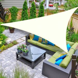 Tinor - Waterproof Shade Sail Triangular 3x3x3m Shade Cloth uv Protection for Patio Garden Outdoor - Cream Tinor - Waterproof Shade Sail Triangular 3x3x3m Shade Cloth uv Protection for Patio Garden Outdoor - Cream