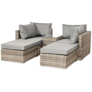 Wentworth 4 Seater Multi Relaxer Set with Cushions - Synthetic Rattan - H52 x W75 x L40 cm - Natural Wentworth 4 Seater Multi Relaxer Set with Cushions - Synthetic Rattan - H52 x W75 x L40 cm - Natural