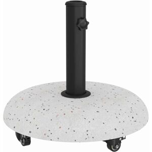 Parasol Base White, Black 45 x 45 x 40 cm Concrete, Metal Vidaxl Parasol Base White, Black 45 x 45 x 40 cm Concrete, Metal Vidaxl