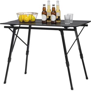 Woltu - Picnic Table, Folding Camping Table with Adjustable Height, with Packing Bag, Black Woltu - Picnic Table, Folding Camping Table with Adjustable Height, with Packing Bag, Black