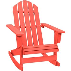 vidaXL Solid Fir Wood Garden Adirondack Rocking Chair Red - Garden Chair vidaXL Solid Fir Wood Garden Adirondack Rocking Chair Red - Garden Chair