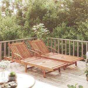 Sun Loungers 2 pcs Solid Wood Acacia vidaXL Sun Loungers 2 pcs Solid Wood Acacia vidaXL
