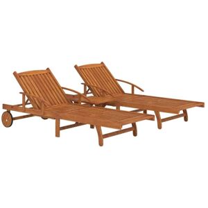 2 Piece Sunlounger Set with Table Solid Wood Acacia vidaXL 2 Piece Sunlounger Set with Table Solid Wood Acacia vidaXL