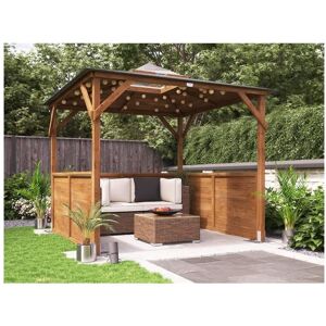 Dunster House Ltd. - Dunster House Wooden Gazebo with Sides Erin 2.5m x 2.5m Half Height Solid Wall Garden Shelter Pressure Treated Hot Tub Pavilion Dunster House Ltd. - Dunster House Wooden Gazebo with Sides Erin 2.5m x 2.5m Half Height Solid Wall Garden Shelter Pressure Treated Hot Tub Pavilion