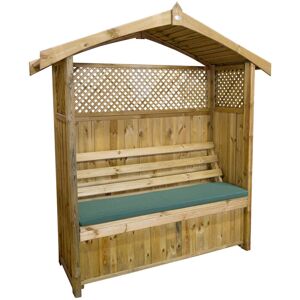 Zest - Hampshire Arbour Wooden Garden Seat & Storage Box & Green Seat Pad Cushion Zest - Hampshire Arbour Wooden Garden Seat & Storage Box & Green Seat Pad Cushion