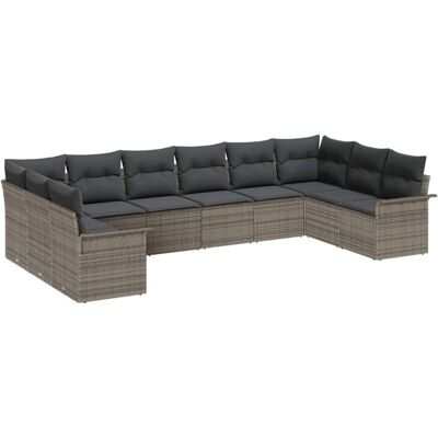 Vidaxl Garden Furniture Set - 10 Pieces Outdoor Sofa with Cushions Vidaxl Garden Furniture Set - 10 Pieces Outdoor Sofa with Cushions