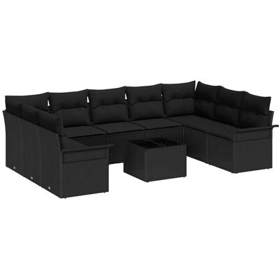 vidaXL Garden Sofa Set - 10 Piece Modular Outdoor Rattan Furniture vidaXL Garden Sofa Set - 10 Piece Modular Outdoor Rattan Furniture