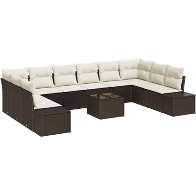 Vidaxl Garden Sofa Set - Gray, 10 Pieces, Modular, Weatherproof Vidaxl Garden Sofa Set - Gray, 10 Pieces, Modular, Weatherproof