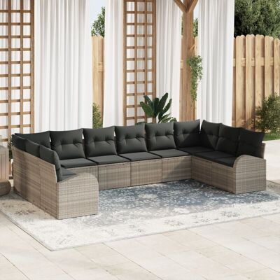 Vidaxl Garden Sofa Set 10 Pcs Gray Modern Outdoor Furniture Vidaxl Garden Sofa Set 10 Pcs Gray Modern Outdoor Furniture