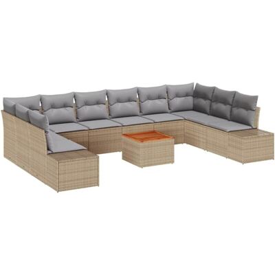 Beige Garden Sofa Set 11 pcs - Garden Furniture Beige Garden Sofa Set 11 pcs - Garden Furniture
