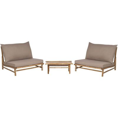 Beliani Todi Bamboo Lounge Set Taupe - Lounge Set Beliani Todi Bamboo Lounge Set Taupe - Lounge Set