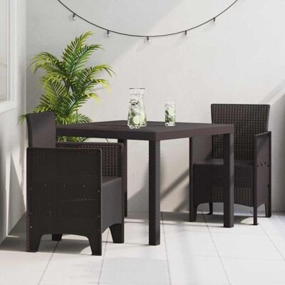 Vidaxl Garden Dining Set - Dark Brown - Weather-resistant synthetic plastic Vidaxl Garden Dining Set - Dark Brown - Weather-resistant synthetic plastic
