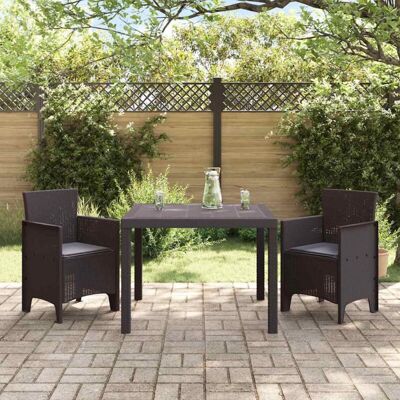 VidaXL - 3-Piece Garden Dining Set - Brown - Garden Furniture Set VidaXL - 3-Piece Garden Dining Set - Brown - Garden Furniture Set