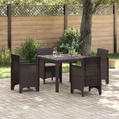 vidaXL - 5-Piece - Brown Poly-rattan - Garden Set vidaXL - 5-Piece - Brown Poly-rattan - Garden Set