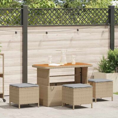 VidaXl Garden Dining Set - Rectangular Beige - Garden Dining Set VidaXl Garden Dining Set - Rectangular Beige - Garden Dining Set