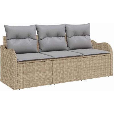 Vidaxl Garden Sofa Set - Durable Poliratán, Beige Cushions Vidaxl Garden Sofa Set - Durable Poliratán, Beige Cushions