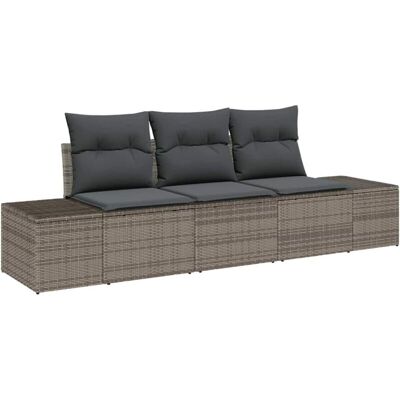 vidaXL Garden Sofa Set - Rectangular, Gray - Garden Furniture vidaXL Garden Sofa Set - Rectangular, Gray - Garden Furniture