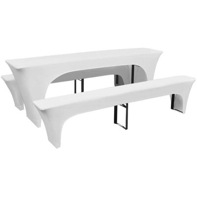vidaXL 3 pcs. Cover Set for Beer Table and Benches - Table and Bench Cover Set vidaXL 3 pcs. Cover Set for Beer Table and Benches - Table and Bench Cover Set