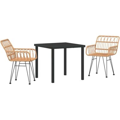 vidaXL Garden Dining Set - 3-piece Modern Outdoor Furniture vidaXL Garden Dining Set - 3-piece Modern Outdoor Furniture