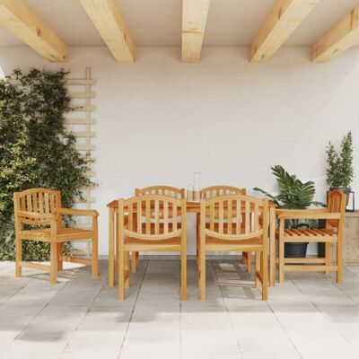 vidaXL 7 Piece Garden Dining Set Solid Wood Teak - Garden Dining Set vidaXL 7 Piece Garden Dining Set Solid Wood Teak - Garden Dining Set